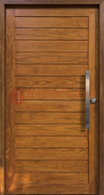 Коричневая входная дверь c МДФ панелью ЧД-02 в частный дом в Костроме
