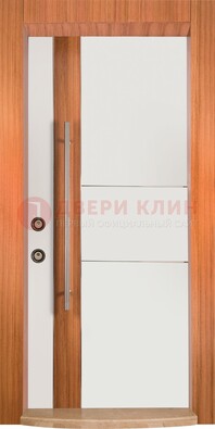 Белая входная дверь c МДФ панелью ЧД-09 в частный дом в Костроме