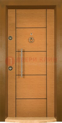 Коричневая входная дверь c МДФ панелью ЧД-13 в частный дом в Костроме