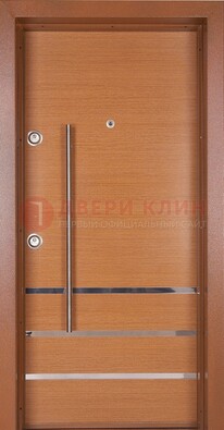 Коричневая входная дверь c МДФ панелью ЧД-31 в частный дом в Костроме