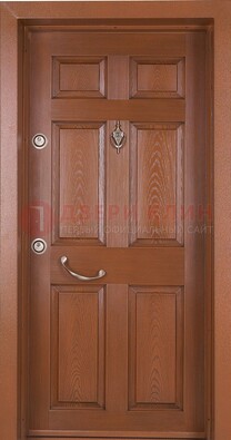Коричневая входная дверь c МДФ панелью ЧД-34 в частный дом в Костроме