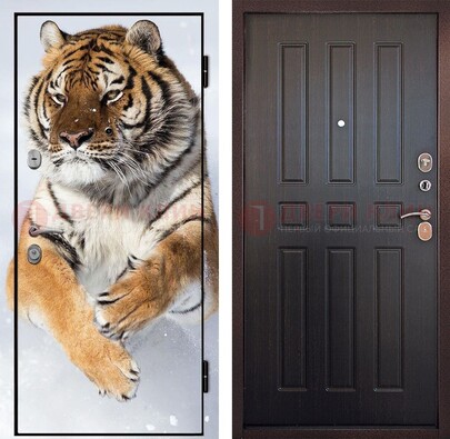 Металлическая дверь с фотопечатью тигра ДФ-1 в Костроме
