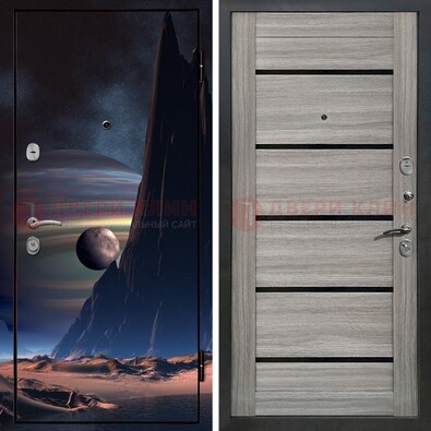 Стальная дверь с фотопечатью космоса ДФ-49 в Костроме