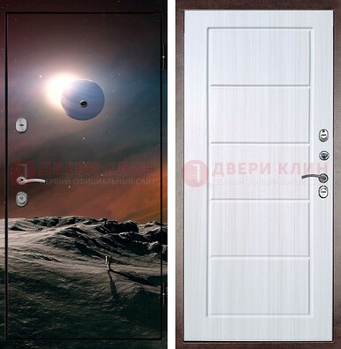Стальная дверь с фотопечатью планет ДФ-8 в Костроме