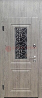 Металлическая дверь Винорит стекло и ковка с фрамугой ДФГ-33 в Костроме