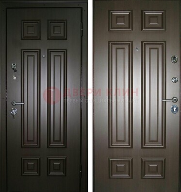Темная металлическая дверь с МДФ ДМ-136 в квартиру в Костроме