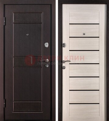 Темная стальная дверь с МДФ ДМ-147 для улицы в Костроме