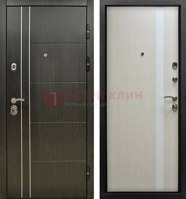 Морозостойкая темная металлическая дверь с МДФ ДМ-164 в Костроме