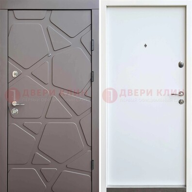Серая входная дверь с филенчатой МДФ ДМ-216 в Костроме