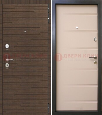 Коричневая  железная дверь c фрезерованной МДФ ДМ-248 в Костроме