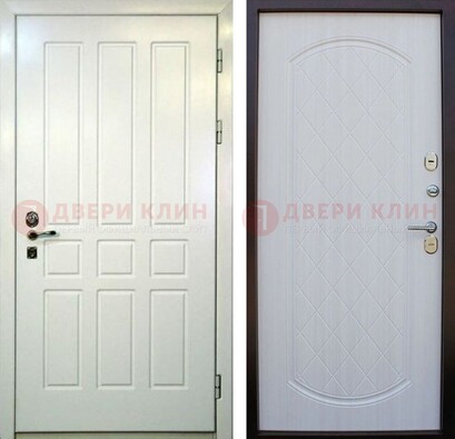 Белая стальная дверь с МДФ в квартиру ДМ-378 в Костроме