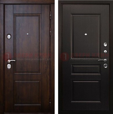 Классическая железная дверь с темными МДФ панелями ДМ-390 в Костроме