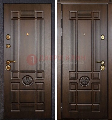 Квартирная коричневая железная дверь с МДФ ДМ-45 в Костроме