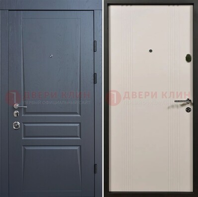 Темно-серая стальная дверь с МДФ хайтек ДМ-481 в Костроме