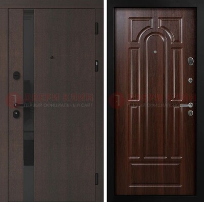 Темная входная дверь с МДФ панелями в квартиру ДМ-499 в Костроме