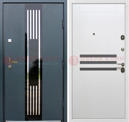 Темная квартирная дверь с разными МДФ ДМ-504 в Костроме