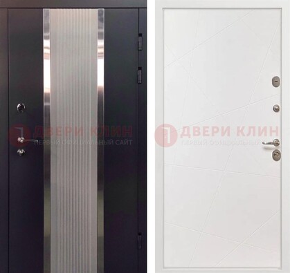 Темная металлическая дверь в квартиру МДФ с двух сторон ДМ-512 в Костроме