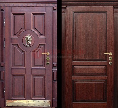 Темная входная дверь с массивом дуба с декоративной вставкой ДМД-6 в Мурманске