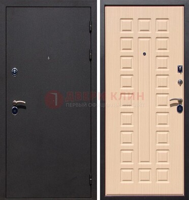 Черная стальная дверь с порошковым окрасом МДФ внутри ДП-102 в Костроме