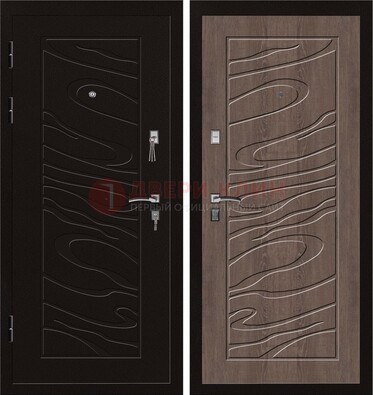 Темная железная дверь с порошковым окрасом ДП-127 в Костроме