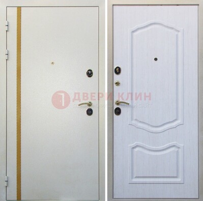 Белая входная дверь с порошковым напылением ДП-136 в Костроме