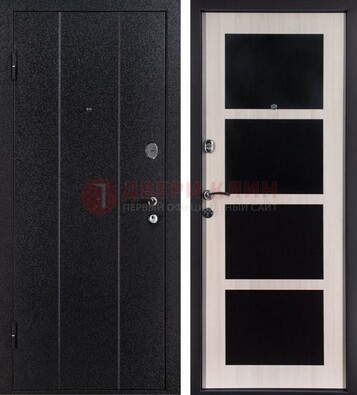 Черная металлическая дверь с порошковым напылением ДП-176 в Костроме