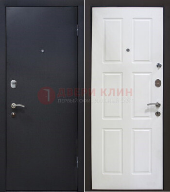 Черная металлическая дверь с порошковым покрытием ДП-193 в Костроме