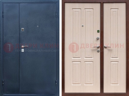 Двустворчатая стальная дверь с порошковым напылением и МДФ ДП-239 в Костроме