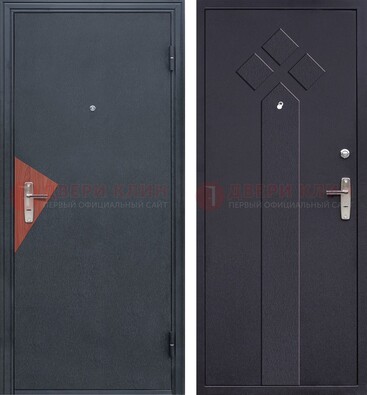 Черная входная дверь с порошковым напылением и узором внутри ДП-241 в Костроме