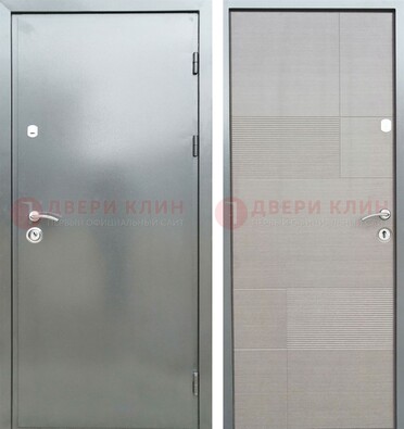 Металлическая серая дверь с порошковым покрытием и серым МДФ внутри ДП-250 в Костроме