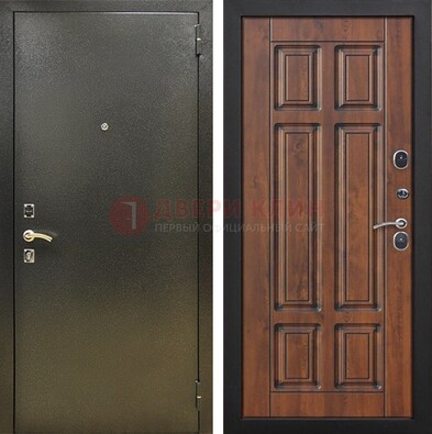 Металлическая входная темная дверь с порошковым напылением и МДФ ДП-299 в Костроме
