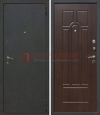 Черная металлическая дверь с порошковым окрасом ДП-47 в Костроме