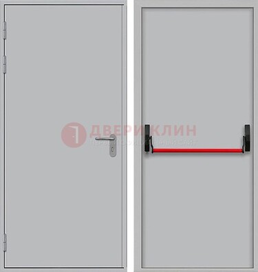 Белая металлическая противопожарная дверь с длинной ручкой ДПП-14 в Костроме