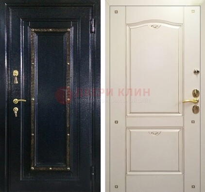 Парадная дверь с золотистым декором ДПР-3 в квартиру в Костроме