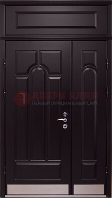 Парадная дверь с металлическими вставками ДПР-47 и фрамугой в Костроме