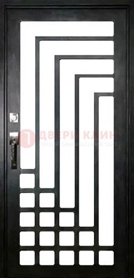 Черная стальная решетчатая дверь в современном стиле ДР-43 в Костроме