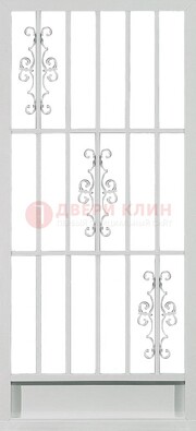 Белая железная решетчатая дверь ДР-9 в Костроме