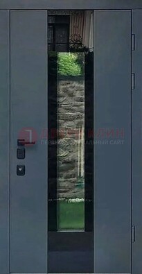 Современная дверь со стеклом для коттеджа ДС-40 в Костроме