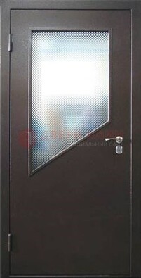 Стальная дверь со стеклом ДС-5 в кирпичный коттедж в Костроме