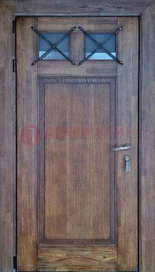Металлическая дверь с Виноритом со стеклом и ковкой под старину ДСК-209 в Костроме