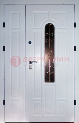 Входная дверь Винорит со стеклом в белом цвете ДСК-277 в Костроме
