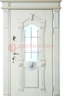 Герметичная входная дверь со стеклом и ковкой с украшением ДСК-64 в Костроме