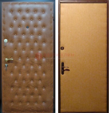 Желтая железная дверь с винилискожей ДВ-2 в Костроме