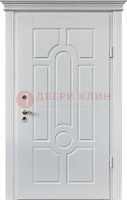 Белая уличная дверь с виноритом для дома ДВТ-247 в Костроме