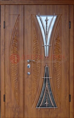 Входная классическая дверь с терморазрывом и коричневым МДФ ДВТ-76 в Костроме
