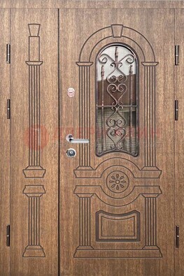 Железная классическая дверь с терморазрывом и рисунком ДВТ-77 в Костроме