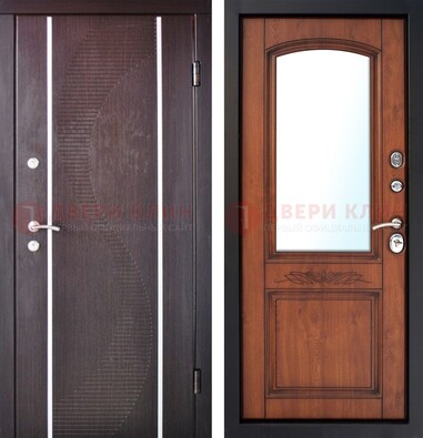 Входная дверь с МДФ и МДФ внутри с зеркалом ДЗ-88 в Костроме