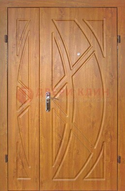 Полуторная металлическая дверь с МДФ золотой дуб ПЛ-17 в Костроме