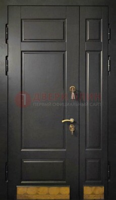 Черная полуторная железная дверь для частного дома ПЛ-2 в Костроме