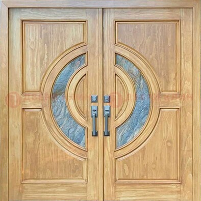 Двухстворчатая металлическая дверь с витражом ВЖ-11 в Костроме